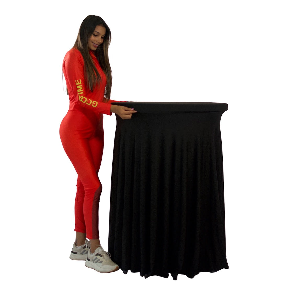 Spandex para Mesa de Cocktail con Pliegues